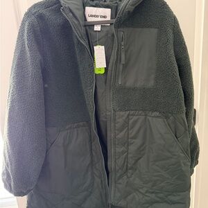 Lands' End Forest Green Fleece Jacket